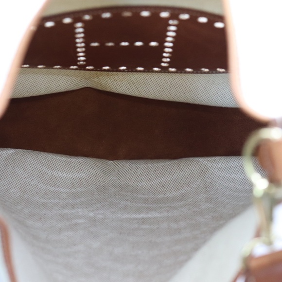 HERMES EVELYNE GM BAG NATURAL TOILE AND‎ LEATHER - Picture 7 of 9